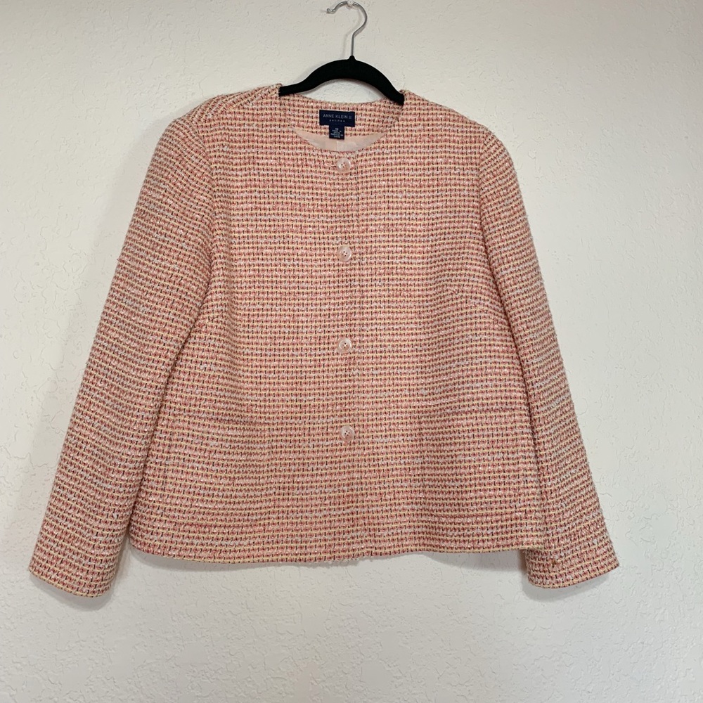 Anne Klein Blush Tweed Blazer
